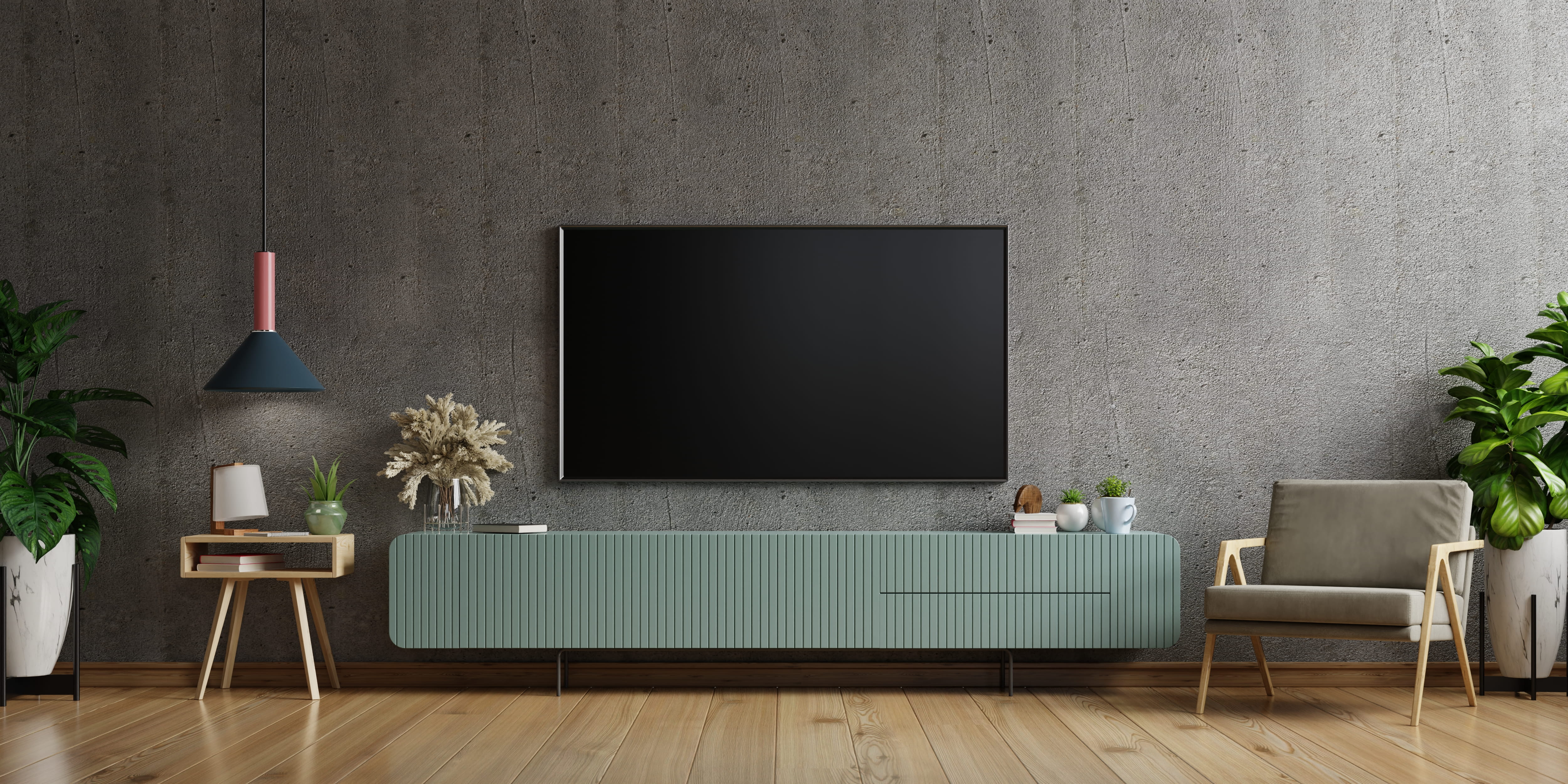 Modern Sharp Aquos LED in living room interior